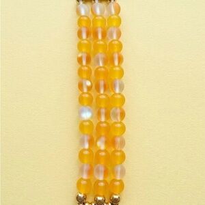 Yellow glass Beaded Bracelet